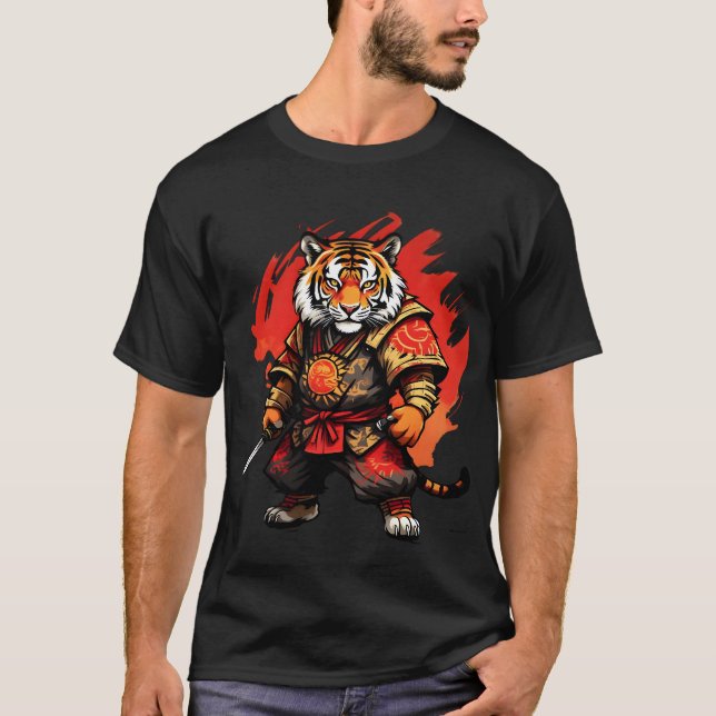 Fierce Samurai Tiger T-Shirt (Front)
