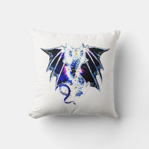 Fierce Sea Beast Dragon Striking Fantasy Ocean Art Cushion