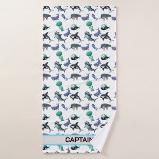 Fierce Sea Life Custom Captain Beach & Bath Towel