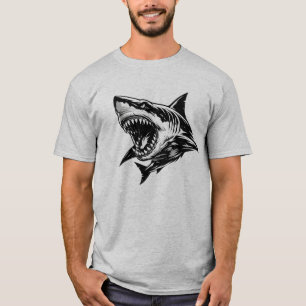 Fierce Shark Great White Shark Vector Art T-Shirt