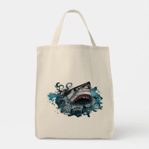 Fierce Shark Ocean Splash Bold Coastal Adventure Tote Bag