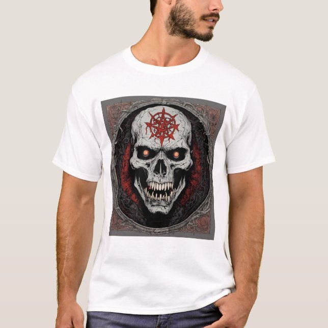 Fierce Skull and Crossbones Rock & Roll T-Shirt De (Front)