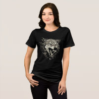 Fierce Snarling Wolf Head Illustration