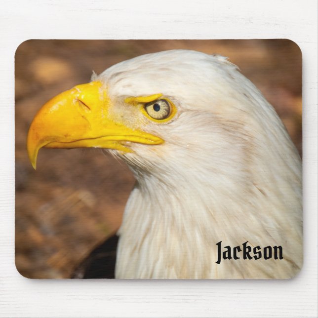 Fierce Stare of the Eagle Custom Name Mouse Mat (Front)