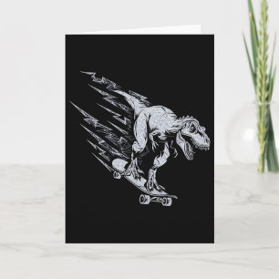 Fierce T-rex Skateboarding Lightning Speed  Card