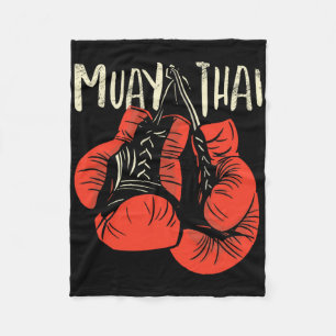 Fierce Thai Boxing Fight Style For Kickboxing Muay Fleece Blanket