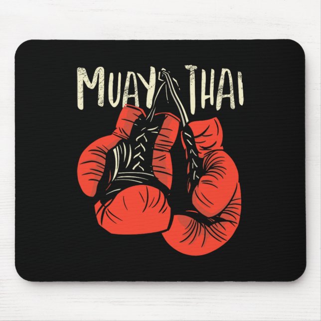 Fierce Thai Boxing Fight Style For Kickboxing Muay Mouse Mat (Front)