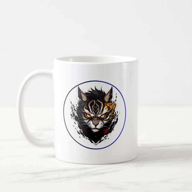Fierce Tiger Anime Coffee Mug (Left)