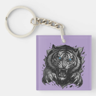 Fierce Tiger Breakthrough: Bold & Wild Key Ring