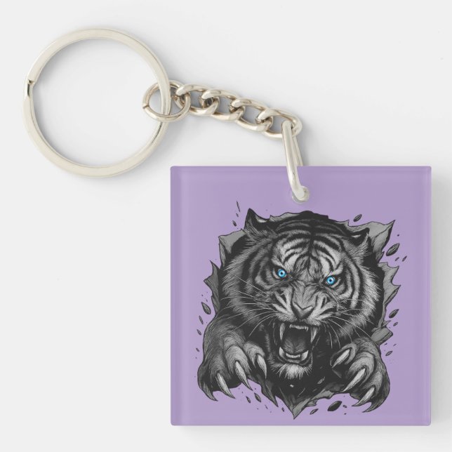 Fierce Tiger Breakthrough: Bold & Wild Key Ring (Front)