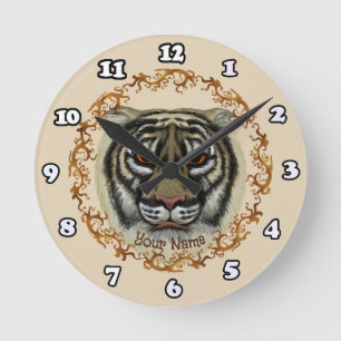 Fierce Tiger custom name clock