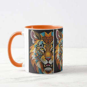 Fierce Tiger Face Art - Custom Graphic T Mug
