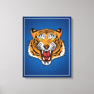 Fierce Tiger Head Illustration-24327 Canvas Print
