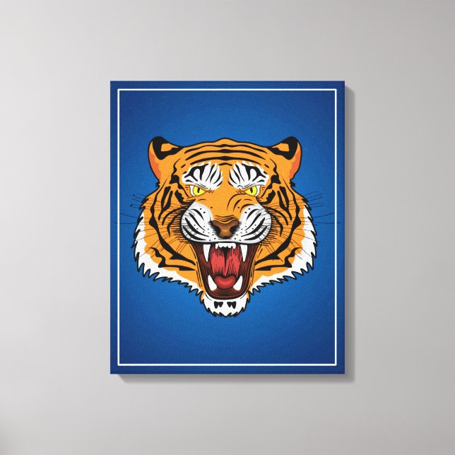 Fierce Tiger Head Illustration-24327 Canvas Print (Front)