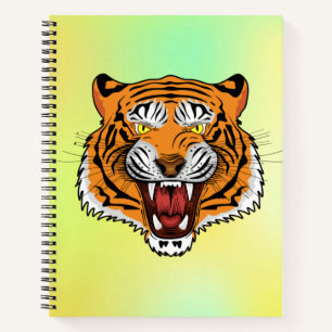 Fierce Tiger Head Illustration-24327 Hoodie Notebook