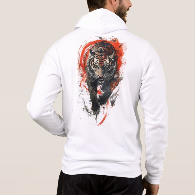 Fierce Tiger in Motion Hoodie (Back)