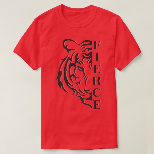 Fierce Tiger - Split Style Empowerment Motivation T-Shirt (Design Front)