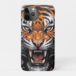 Fierce Tiger with Smoke and Lightning Graphic iPhone 11 Pro Case