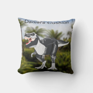 Fierce Tyrannosaurus rex, personalised Cushion