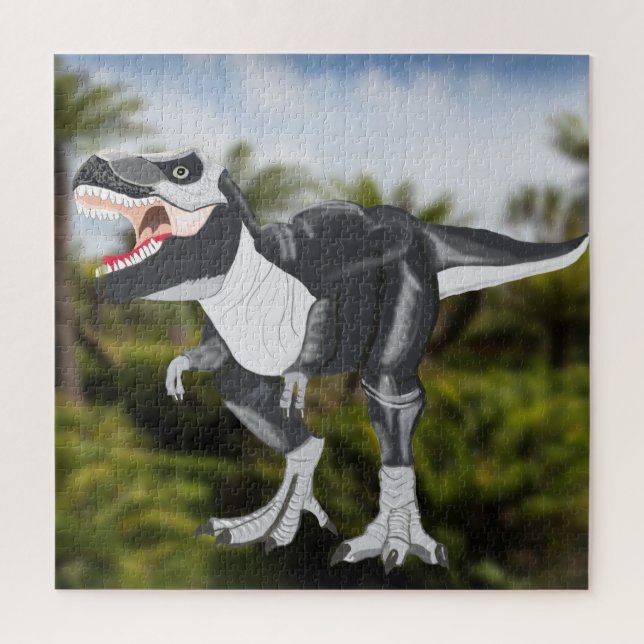 Fierce Tyrannosaurus rex, personalised Jigsaw Puzzle (Vertical)