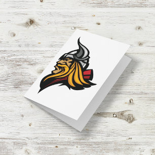 Fierce Viking Warrior Head Norse Helmet and Beard  Card