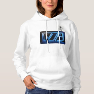 Fierce Visa Logo Art on Black and Blue Background- Hoodie