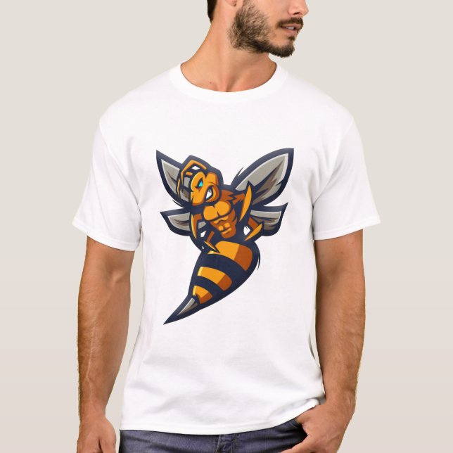 Fierce Wasp with Spread Wings – Ready for Attack T-Shirt (Front)