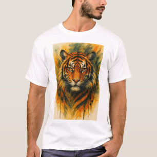 Fierce Watercolor Tiger Face – Jungle Wild Animal T-Shirt