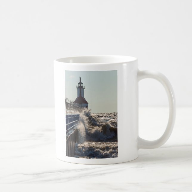 Fierce Waves At St Joseph Coffee Mug (Right)