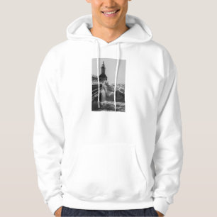 Fierce Waves At St Joseph Grayscale Hoodie