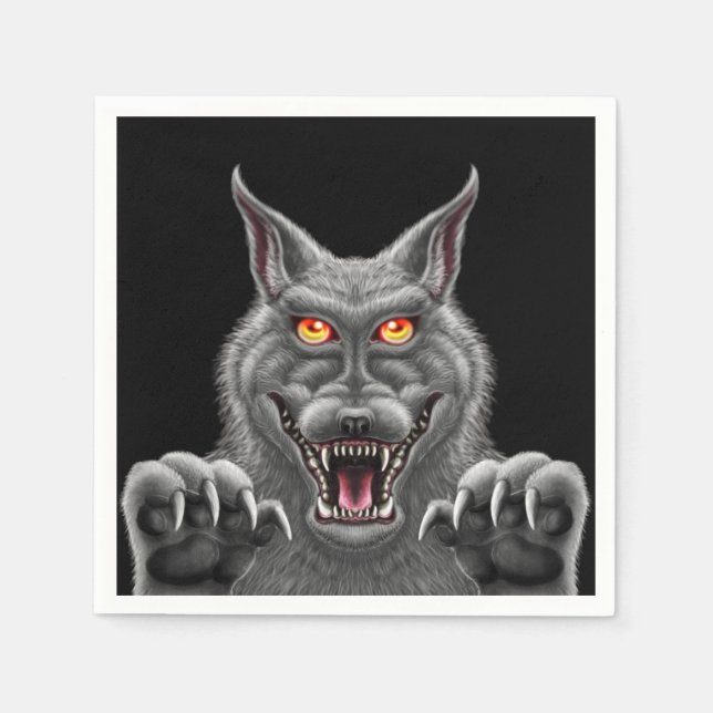 Fierce Werewolf Paper Party Napkins (Front)