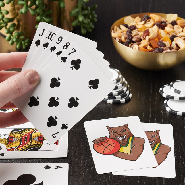 Fierce Wildcat Basketball Mascot Playing Cards (Creator Uploaded)