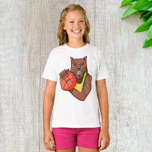 Fierce Wildcat Basketball Mascot T-Shirt