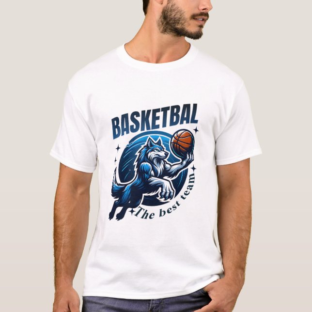 Fierce Wolf Basketball T-Shirt Design  (Front)