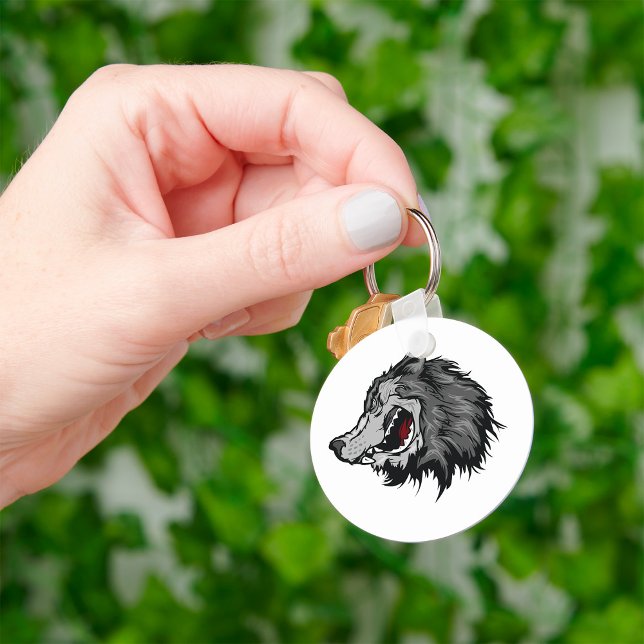 Fierce Wolf Head Bold Wild Animal Key Ring (Creator Uploaded)