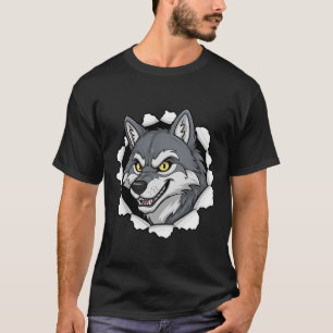 Fierce Wolf Head Graphic Men's T-shirt Power
