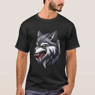Fierce Wolf Head Graphic T-Shirt