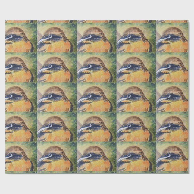 Fierce Yellow and Black Bird Wrapping Paper (Flat)