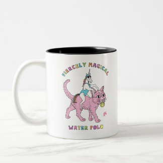 Fiercely Magical Water Polo (Female) Unicorn Ridin Two-Tone Coffee Mug
