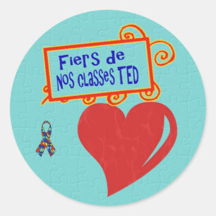 Fiers de nos classes TED - autocollants Classic Round Sticker