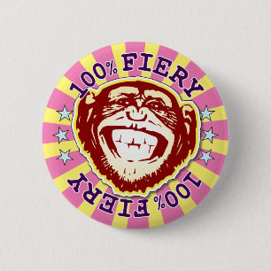 Fiery 100% Funny Funky Monkey Badge
