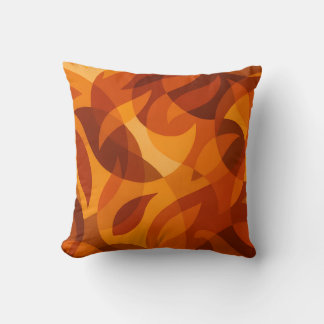 Fiery Abstract Autumn Leaves Cushion