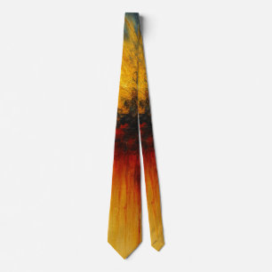 Fiery Abstract Color Burst Necktie – Bold Red Yell