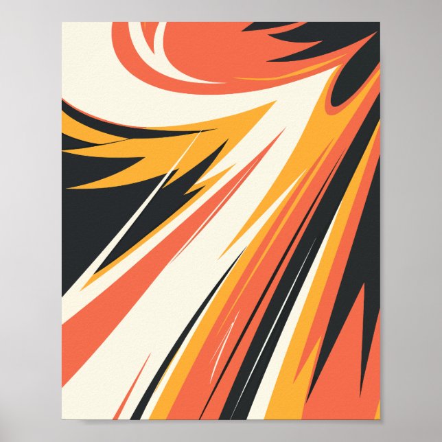 Fiery Abstract Explosion in Warm Tones Poster (Front)
