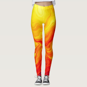 Fiery Abstract Flow Art Leggings
