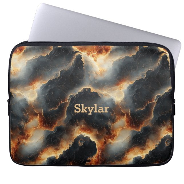 Fiery Abstract Lava Marble Laptop Sleeve – Persona (Front)