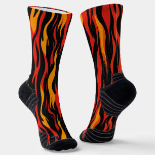 Fiery Abstract Pattern Socks