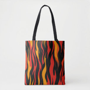 Fiery Abstract Pattern Tote Bag