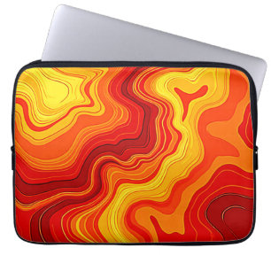 Fiery Abstract Topography Art Laptop Sleeve