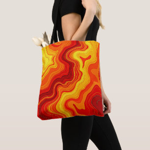 Fiery Abstract Topography Art Tote Bag